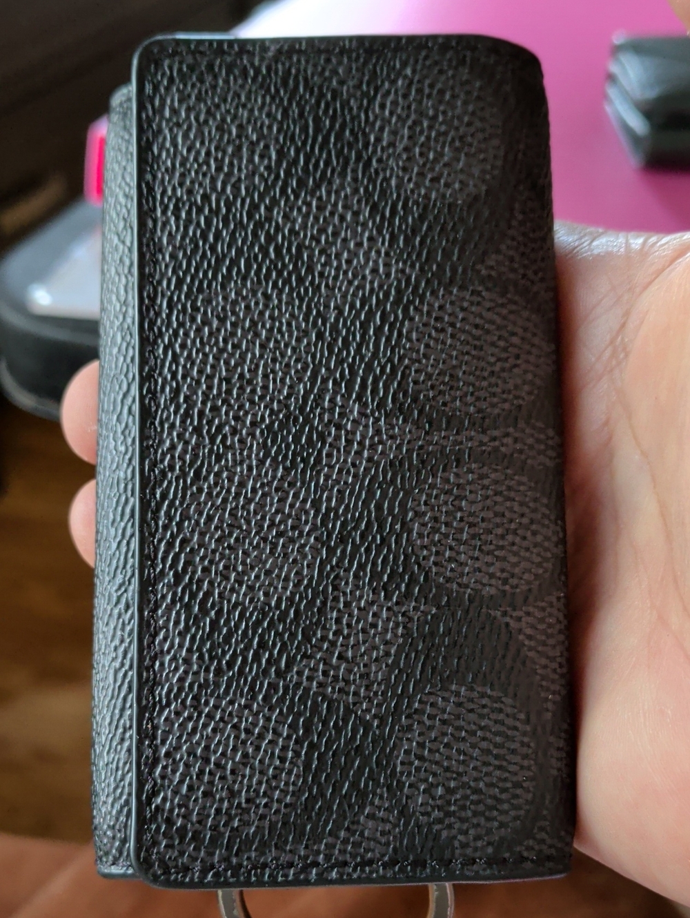Coach Black Signature Key & Card Holder